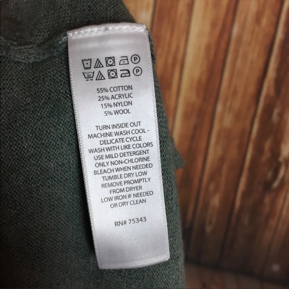 Ruby Moon Boho Cropped Tie Wrap V-neck Crop Top Green/Gray Size Small Wool Blend - Picture 7 of 14